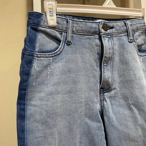 MuMu Blue Two-Tone Ankle Jeans Size 28 Light Wash Side Stripe - Picture 3 of 11